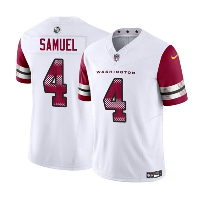 Men's Washington Commanders #4 Curtis Samuel White 2023 F.U.S.E. Vapor Limited Football Stitched Jersey